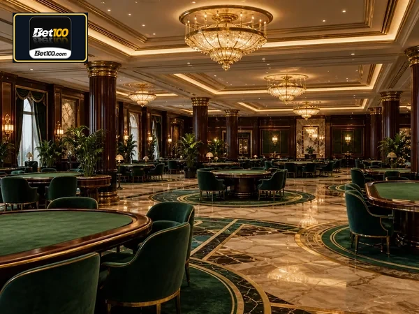 Baccarat casino table view 1